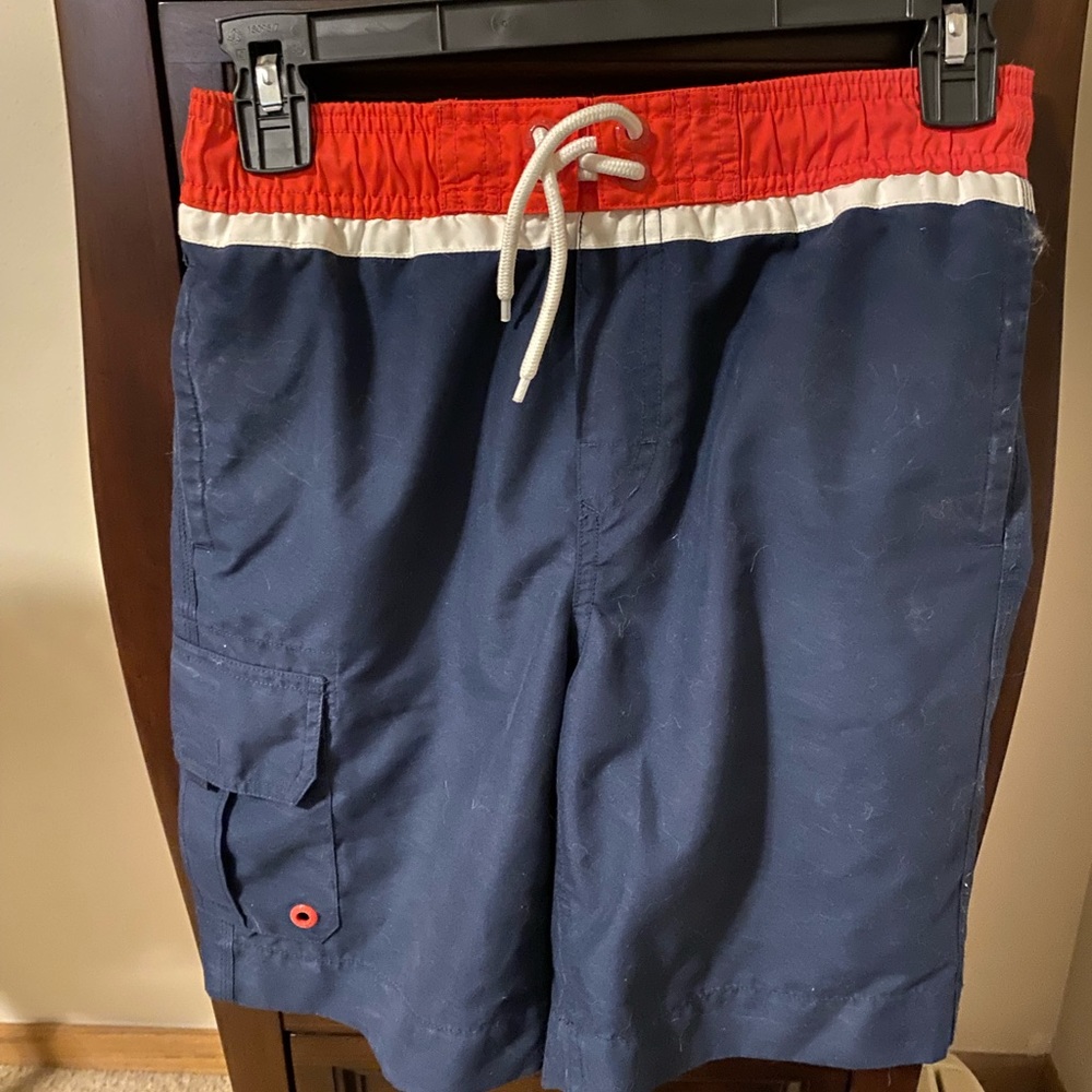 Boys size large 10-11 years old Gap lined swim trunks with side Velcro pocket